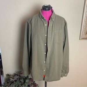 Mountain Hardwear Men Long Sleeve Button-Up Shirt Size XXL Olive Green Outoor